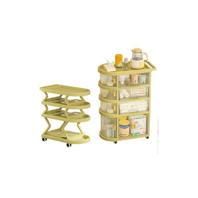 Baby Storage Rack Folding Trolley Landing Auxiliary Storage Racks And Shelving Simple Trolley Snack Toys Sundries Organize Cart