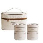 4 piece stackable, insulated lunch box set with a carrying bag (Original)