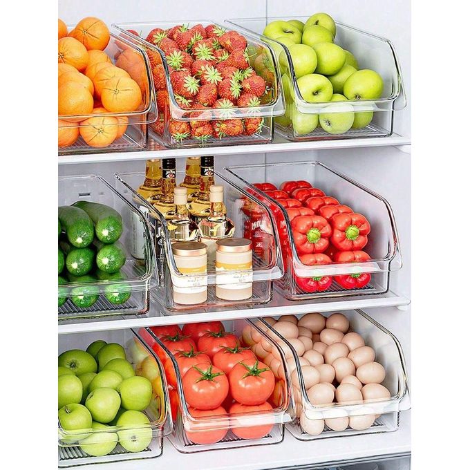 Premium Clear Stackable Fridge & Pantry Organizer Bins