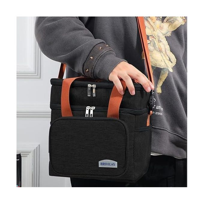 Double-layer insulated lunch bag