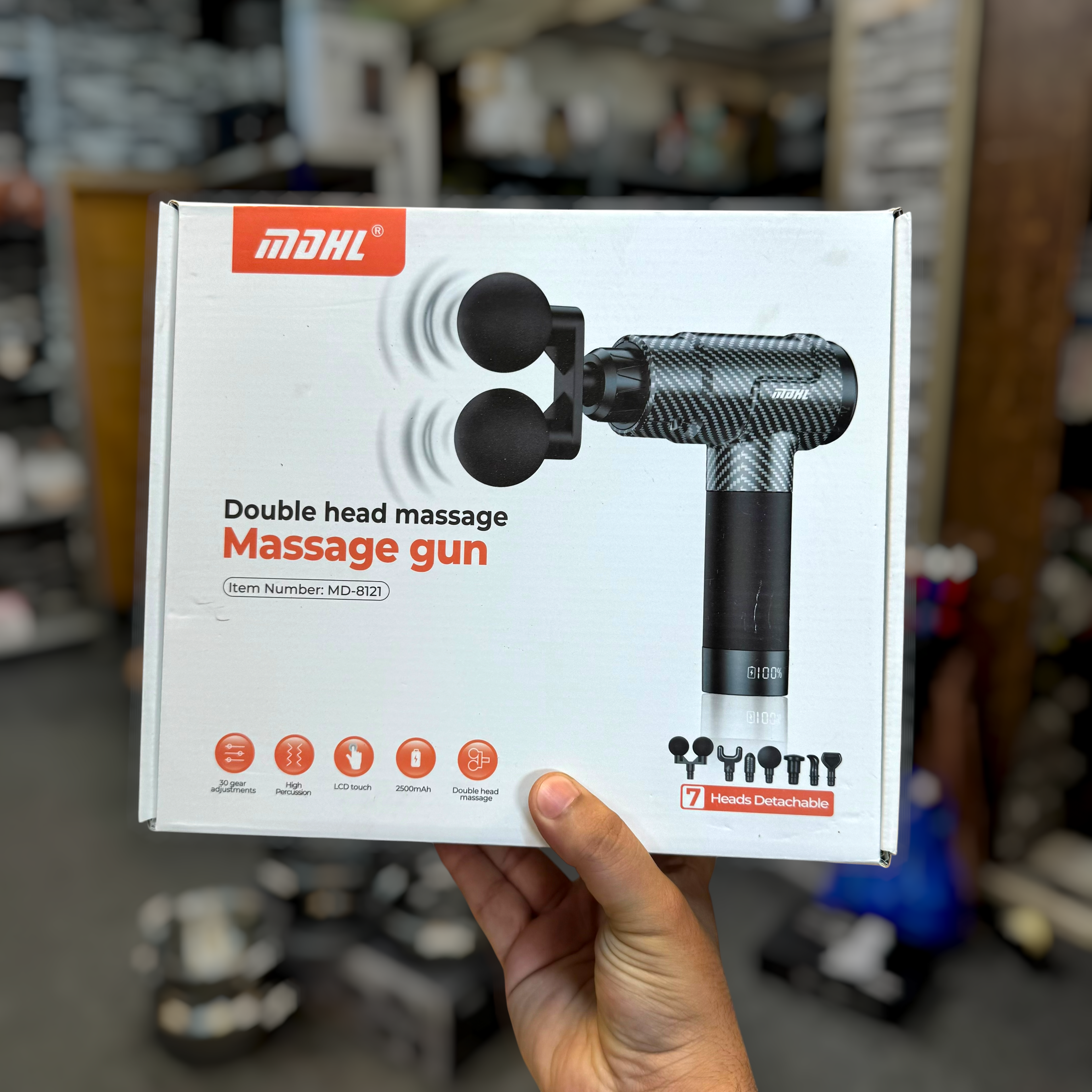 MDHL Double Head Deep Tissue Percussion Massage Gun (Model: MD-8121)
