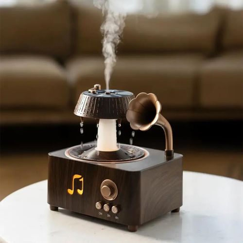 Porodo Lifestyle Concord Vintage Aroma Diffuser & Speaker with Colorful Lighting - Brown