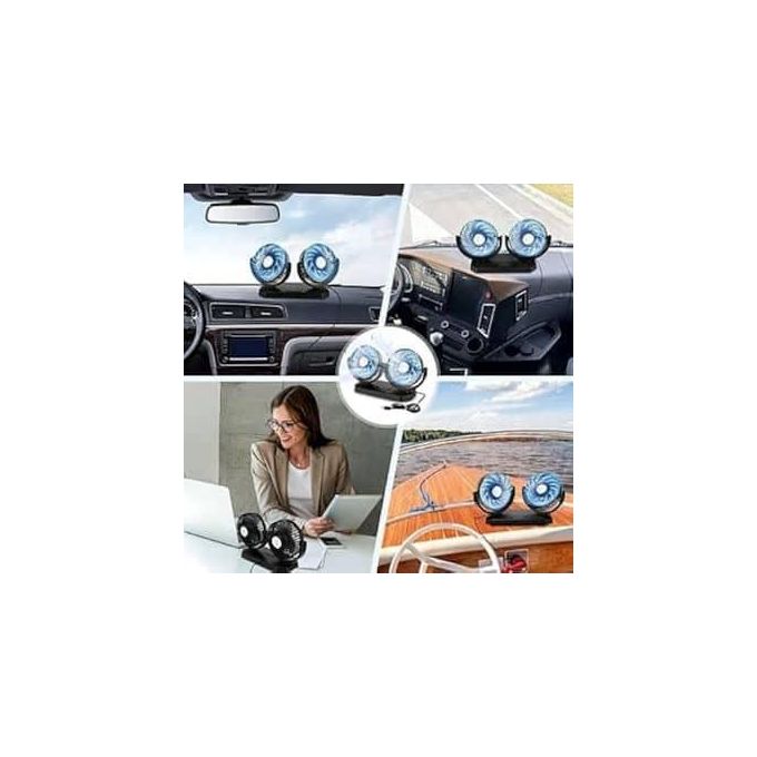 12V dual-head car cooling fan