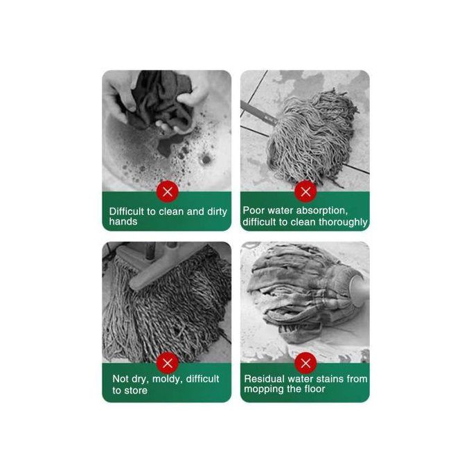 Twist-and-Squeeze Microfiber Round Mop