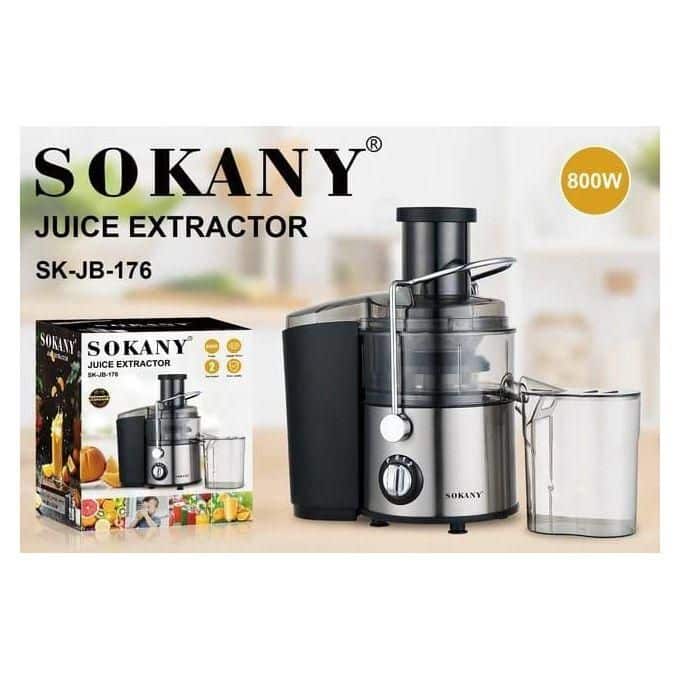 Sokany Commercial Slow Juicer And Blender Extractor With Crystal Display Stainless Steel - Multicolor