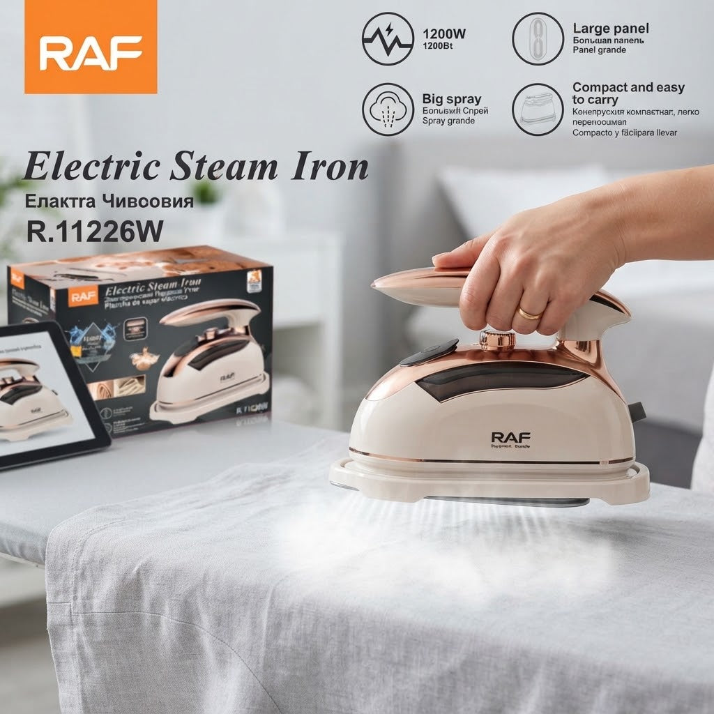 RAF Portable Handheld Garment Steamer & Mini Iron – Compact Travel Clothes Steamer