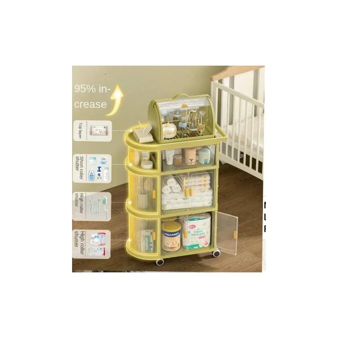 Baby Storage Rack Folding Trolley Landing Auxiliary Storage Racks And Shelving Simple Trolley Snack Toys Sundries Organize Cart