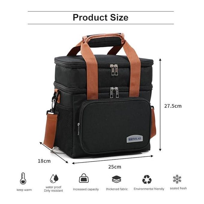 Double-layer insulated lunch bag