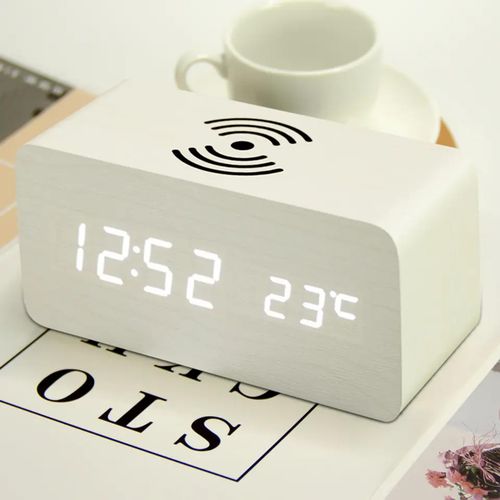 Multi-Functional Wooden LED Digital Alarm Clock