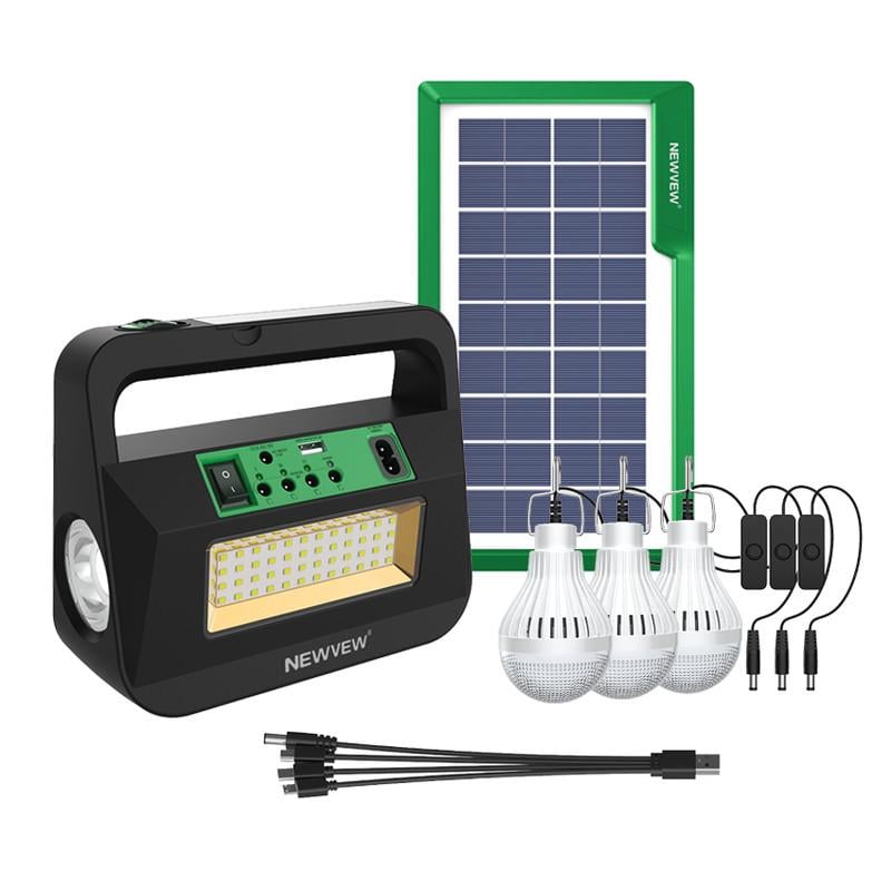 NEWVEW Portable Solar Lighting System & Power Bank Kit