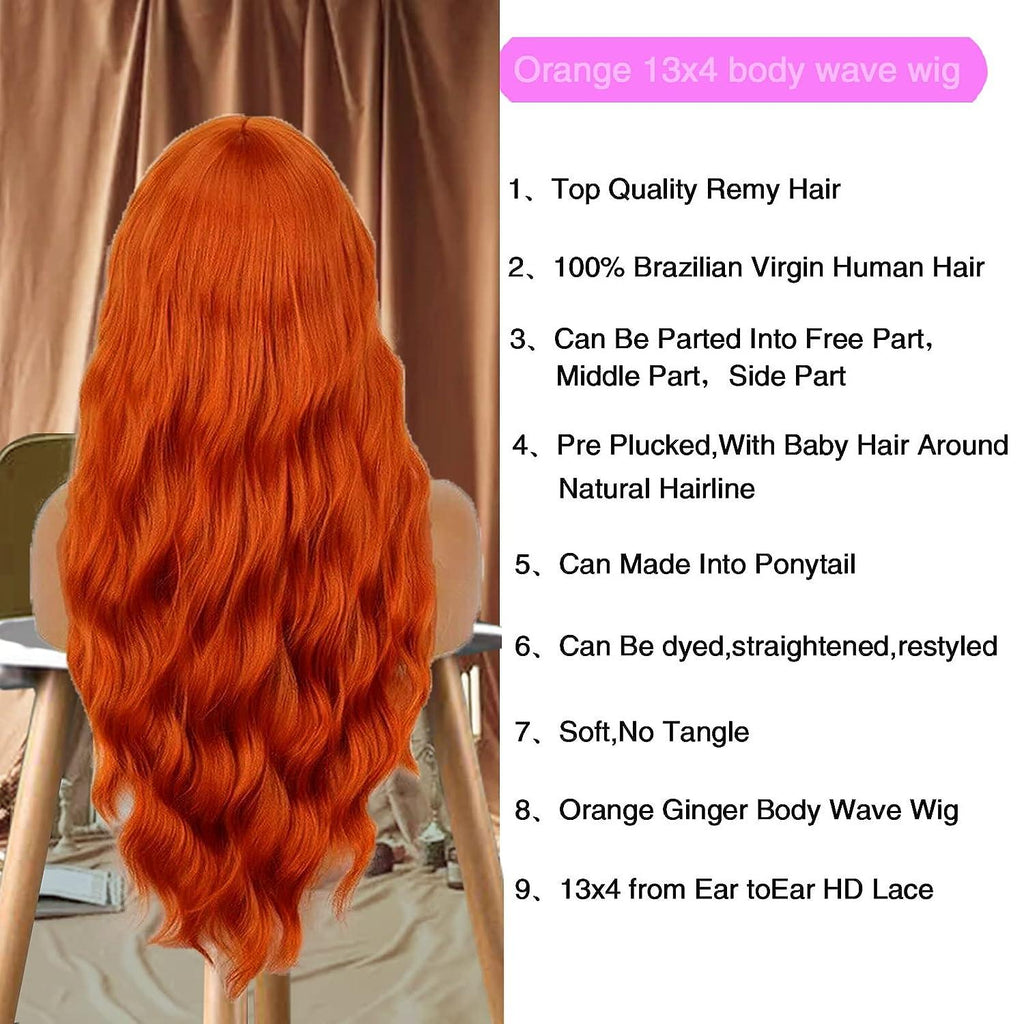 Ginger Copper Radiance – HD Lace Frontal Body Wave Unit