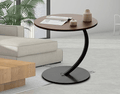 Modern C-Frame Round Side Table – Minimalist Laptop & Coffee Desk