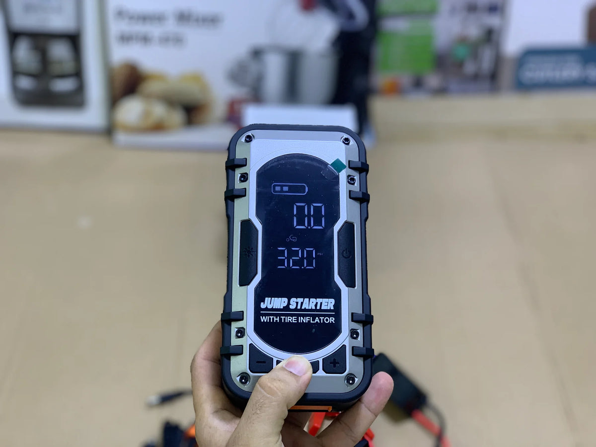 Portable 2-in-1 Car Jump Starter & Digital Tire Inflator – Emergency Air Compressor