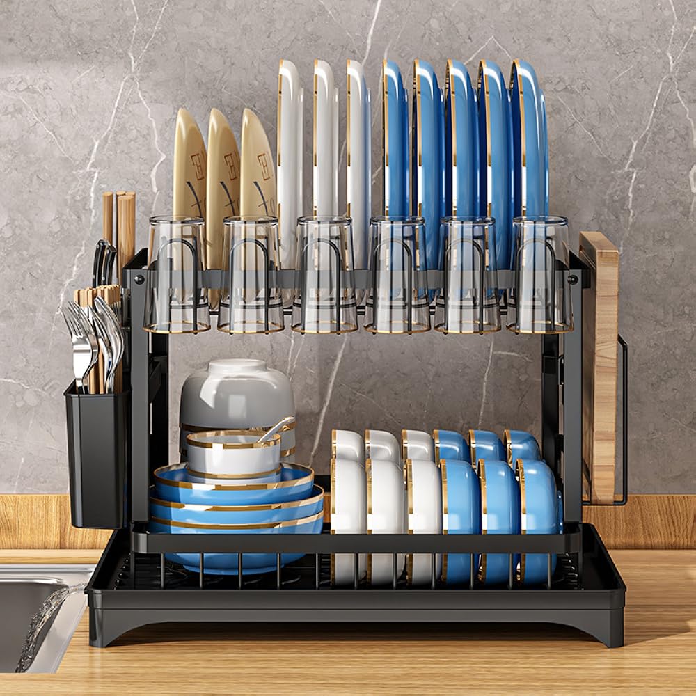 2-Tier Multifunctional Dish Drying Rack