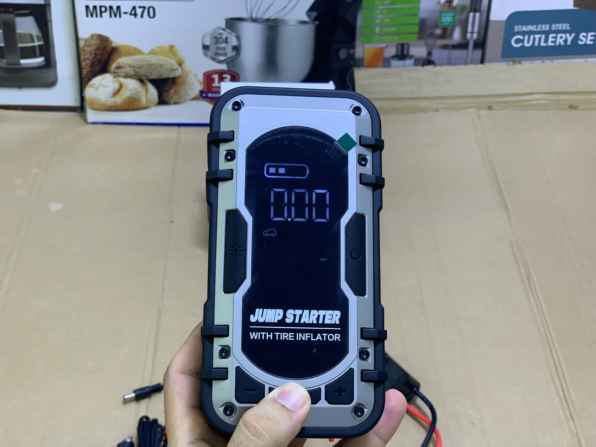 Portable 2-in-1 Car Jump Starter & Digital Tire Inflator – Emergency Air Compressor