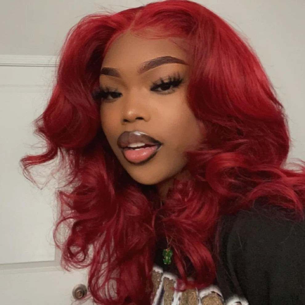 Burgundy 99J Enchantment – Body Wave Lace Frontal Unit