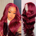 Burgundy 99J Enchantment – Body Wave Lace Frontal Unit