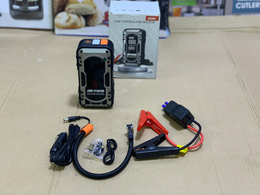 Portable 2-in-1 Car Jump Starter & Digital Tire Inflator – Emergency Air Compressor