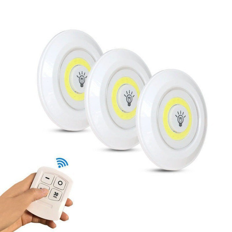 Wireless LED Puck Light Set with Remote Control & Dimmable Brightness