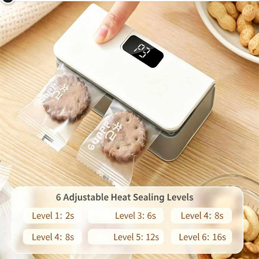 Portable Electric Vacuum Food Sealer Machine with Digital Display