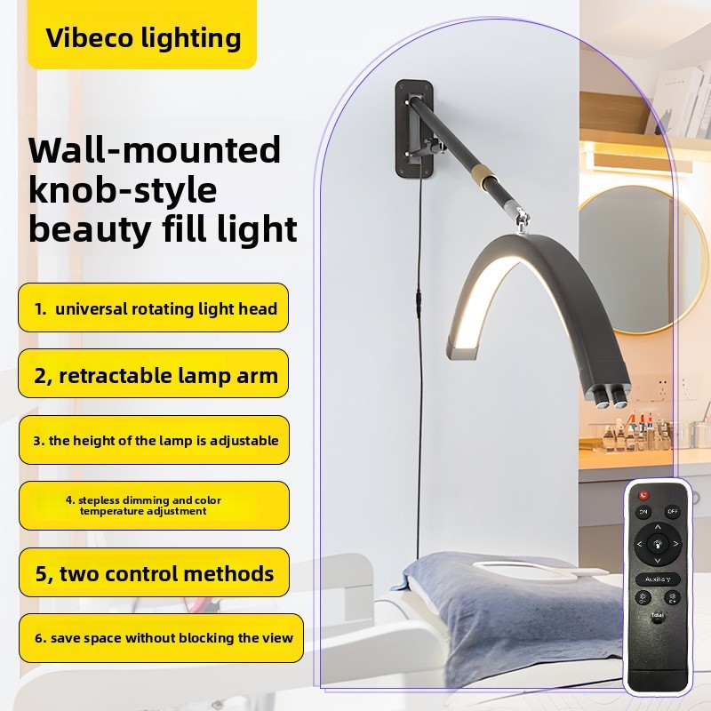 Wall-Mounted Half-Moon LED Esthetician & Lash Light