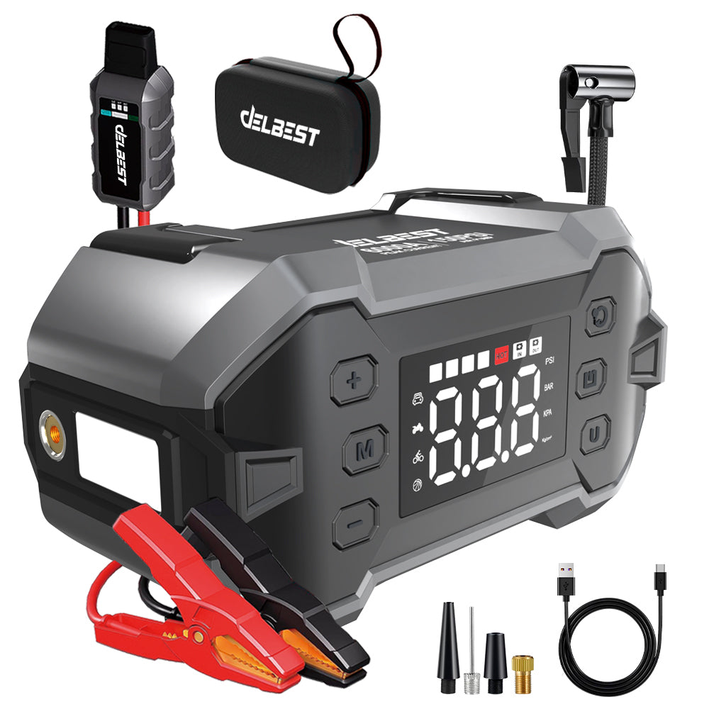 Multi-Function Portable Car Jump Starter & Digital Air Compressor