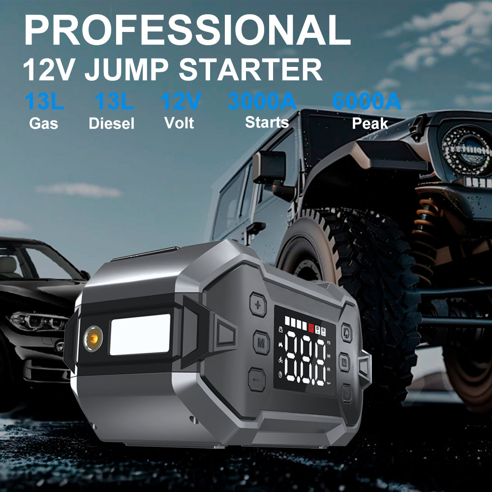 Multi-Function Portable Car Jump Starter & Digital Air Compressor