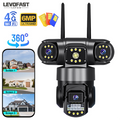 LEVOFAST 6MP Ultra-HD Triple-Screen Security Camera: Your Complete Site Guardian