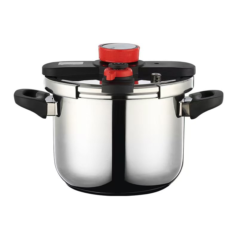 Heavy-Duty Stainless Steel Pressure Cooker with One-Hand Twist Lock Lid