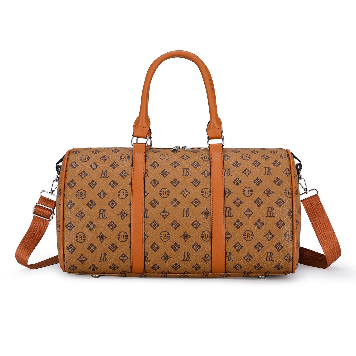 Luxury Monogram Travel Duffel Bag – Premium PU Leather Weekender for Men & Women