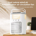 Portable Mini Air Cooler & Desktop Humidifying Fan with 7-Color LED Light