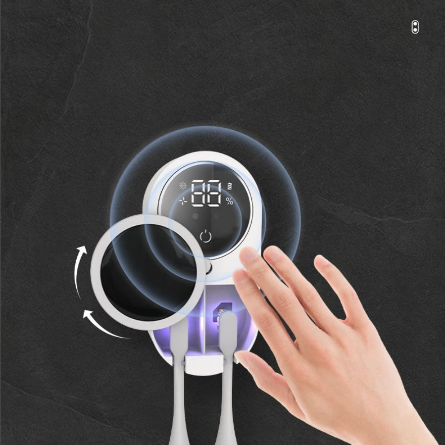 Smart Wall-Mounted UV Toothbrush Sanitizer & Holder with LED Display