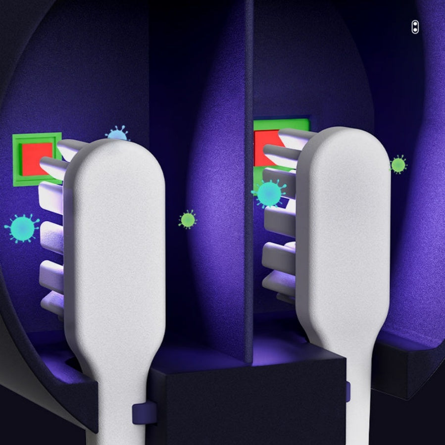Smart Wall-Mounted UV Toothbrush Sanitizer & Holder with LED Display
