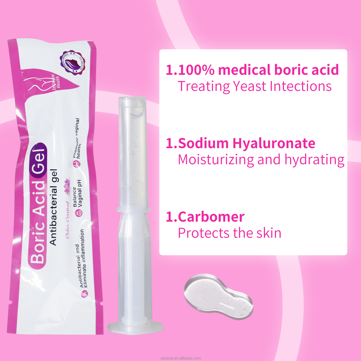 Boric Acid Antibacterial Feminine Gel Applicators