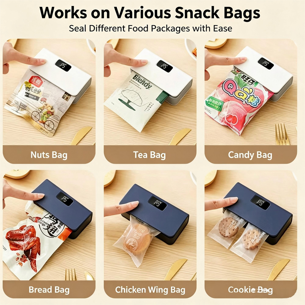 Portable Electric Vacuum Food Sealer Machine with Digital Display