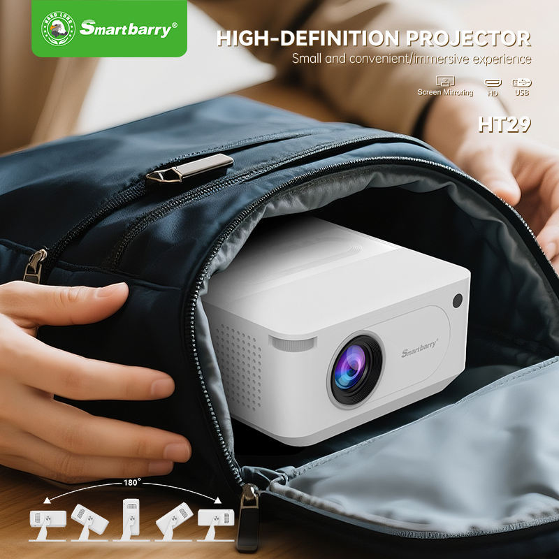 Smartbarry HT29 4K HDR Smart Projector with 5G WiFi & Rotating Stand