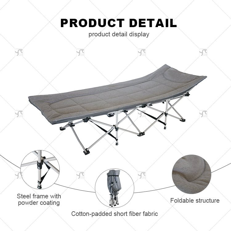 Portable Foldable Camping Cot & Outdoor Lounge Bed with Mattress Pad
