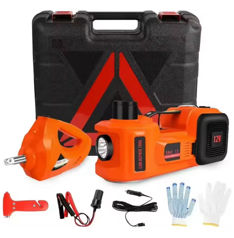 12V Electric Car Hydraulic Floor Jack & Impact Wrench Kit