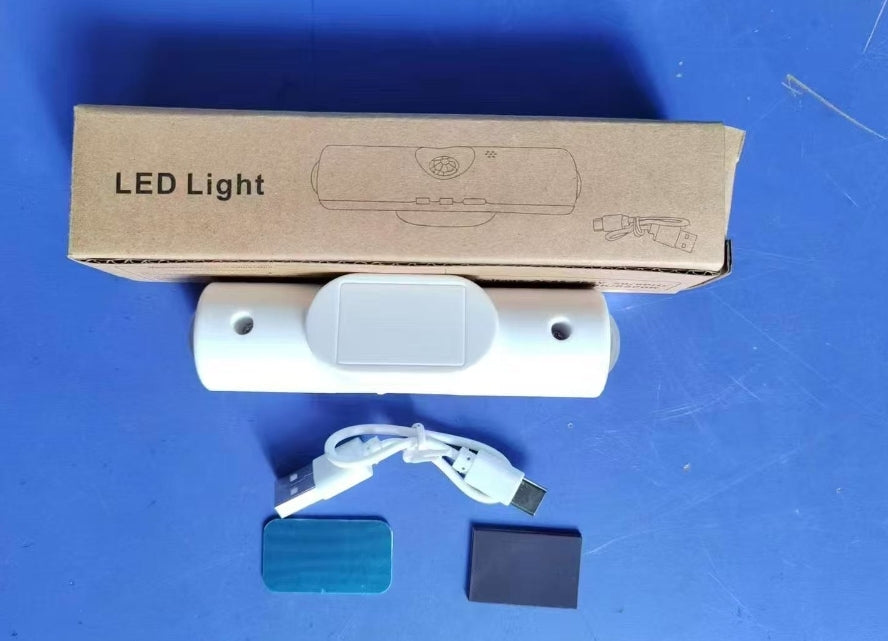 Compact Rechargeable LED Light with Adhesive Mount & USB Cable