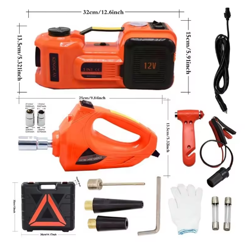 12V Electric Car Hydraulic Floor Jack & Impact Wrench Kit
