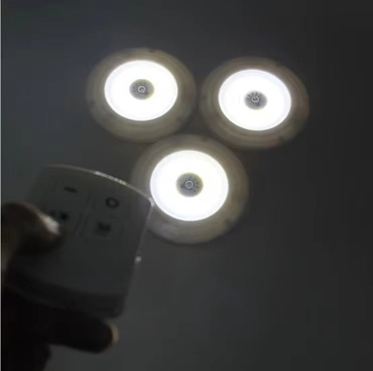Wireless LED Puck Light Set with Remote Control & Dimmable Brightness