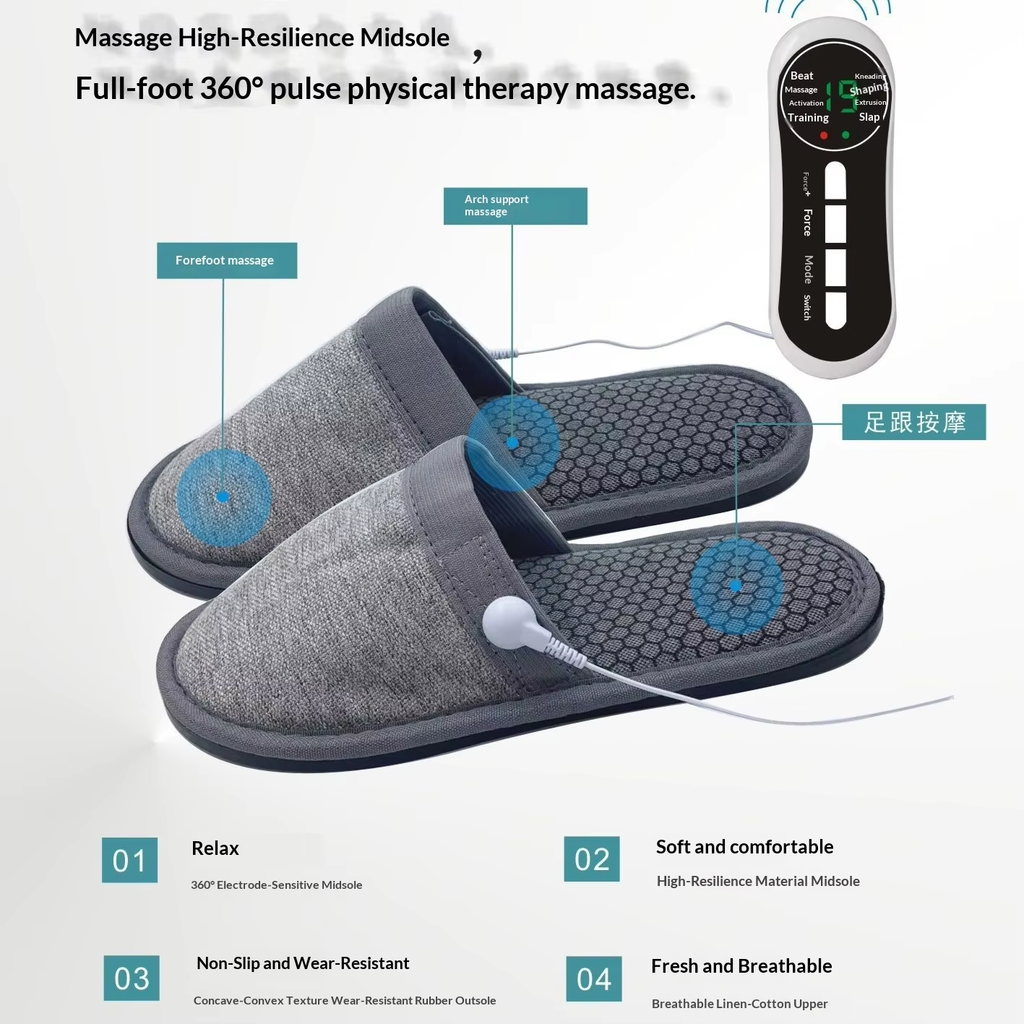 Full-Foot 360° Pulse Physical Therapy Massaging Slippers