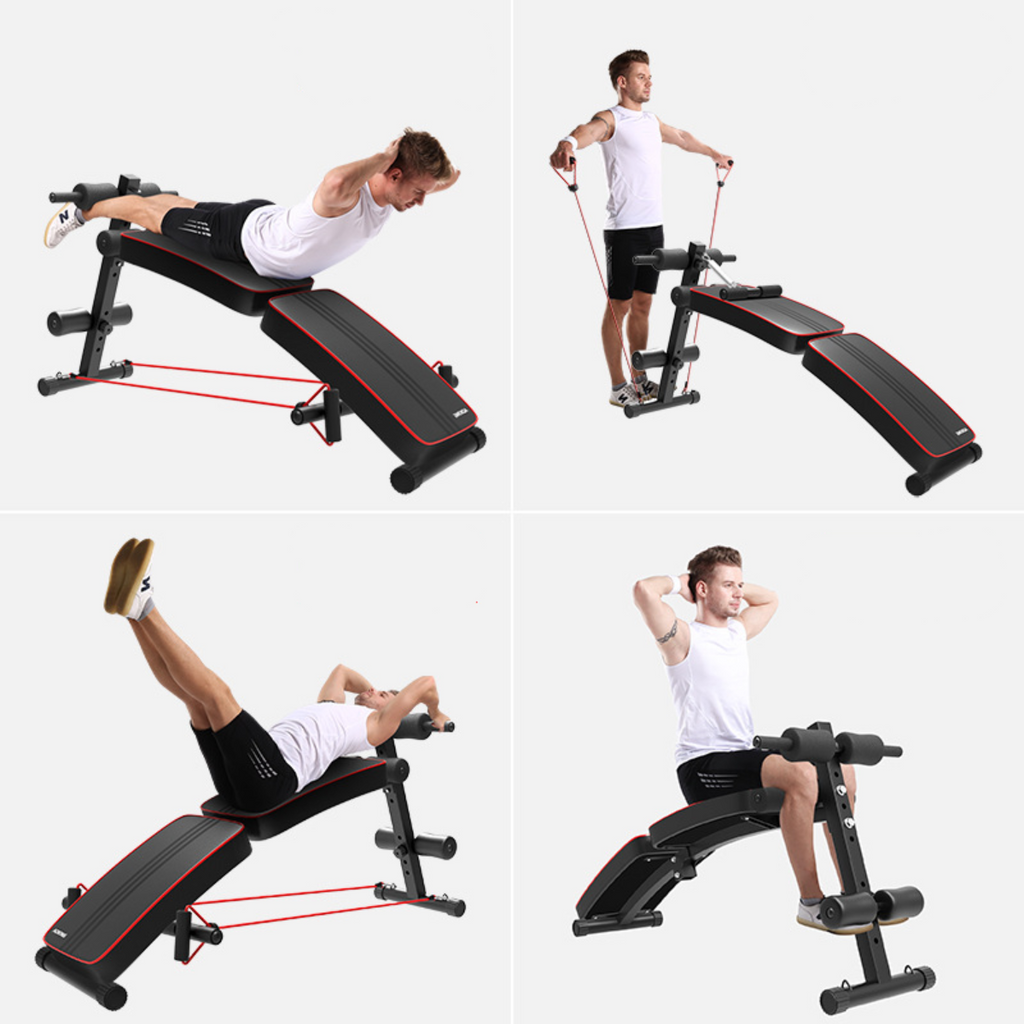 Foldable sit-up/decline exercise bench