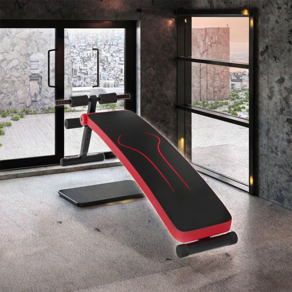 Foldable sit-up/decline exercise bench