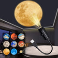 USB Planet & Moon Projection Night Light with Flexible Gooseneck