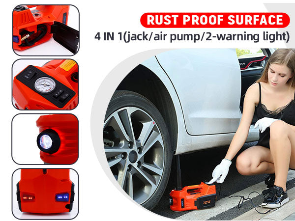 12V Electric Car Hydraulic Floor Jack & Impact Wrench Kit