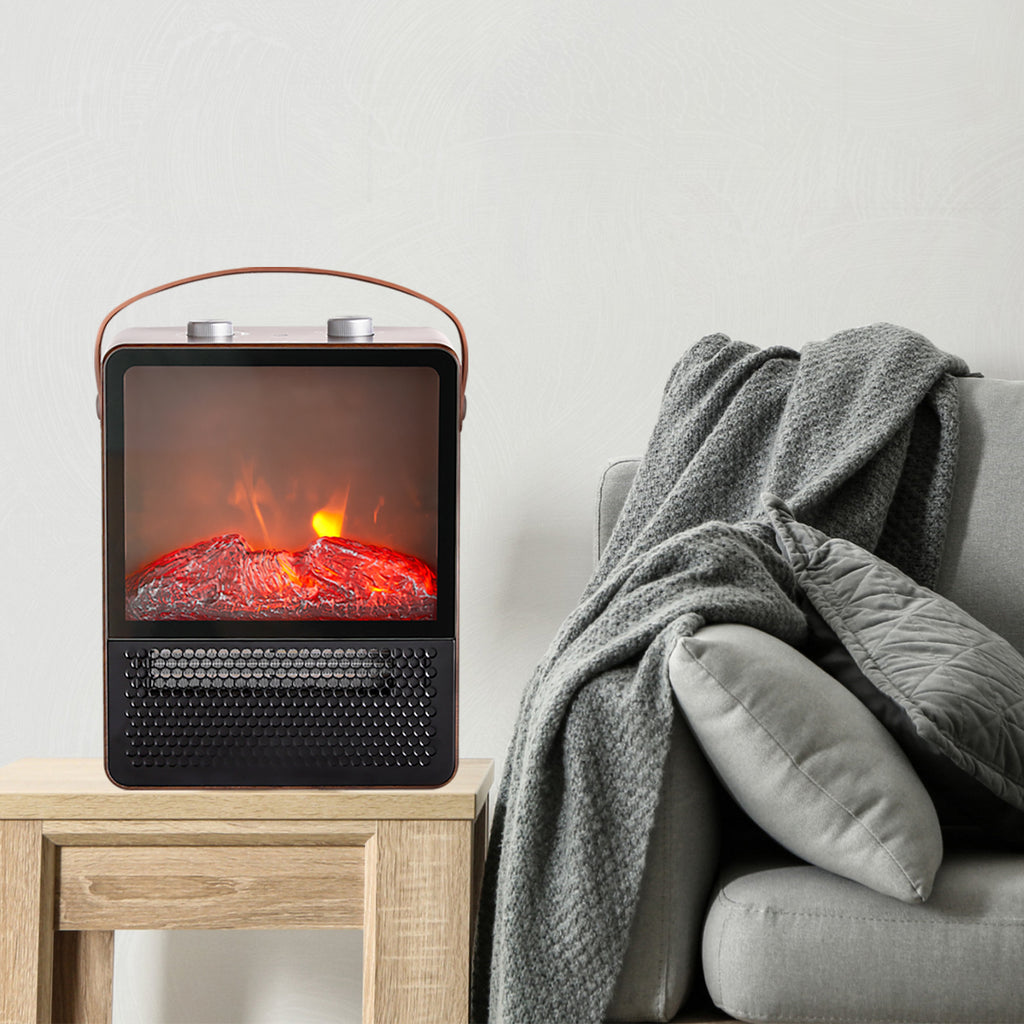 Portable Electric Fireplace Space Heater with 3D Flame Effect
