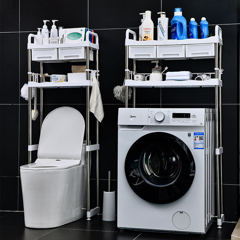 Multi-Functional Over-the-Toilet & Washing Machine Storage Rack Organizer