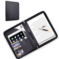 Professional Zippered Leather Executive Business Padfolio & Document Organizer