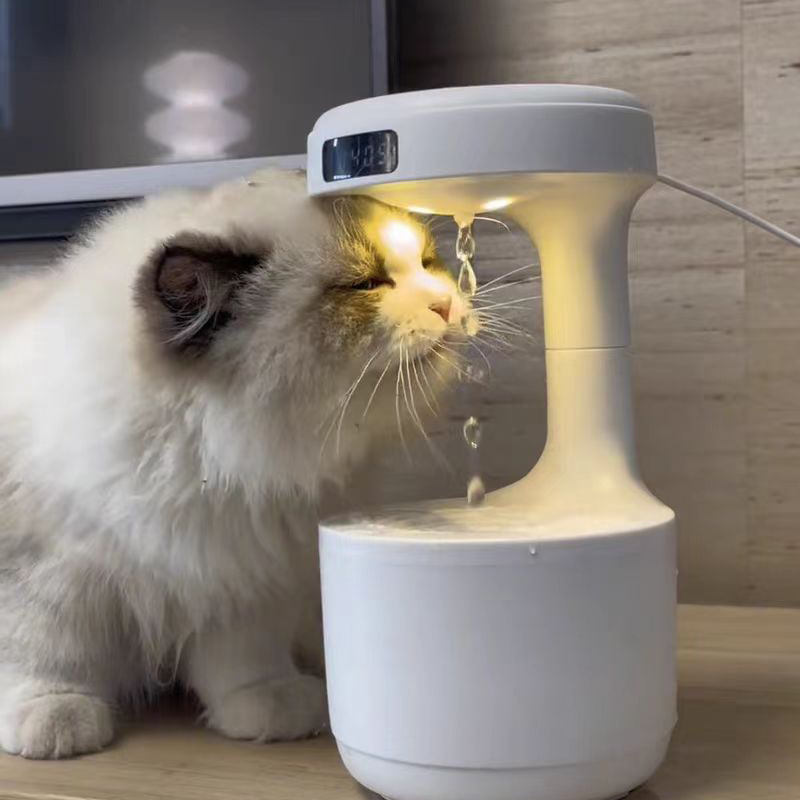 Anti-Gravity Water Drop Humidifier & Desktop Clock